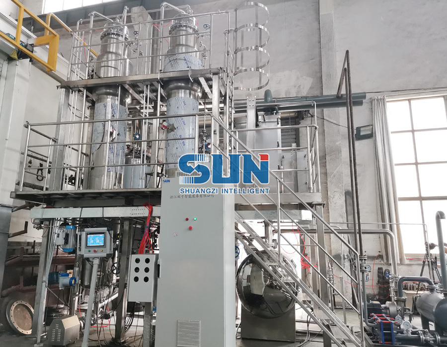 Evaporator cu film de cădere cu dublu efect, de calitate alimentară, pentru producția de lactate